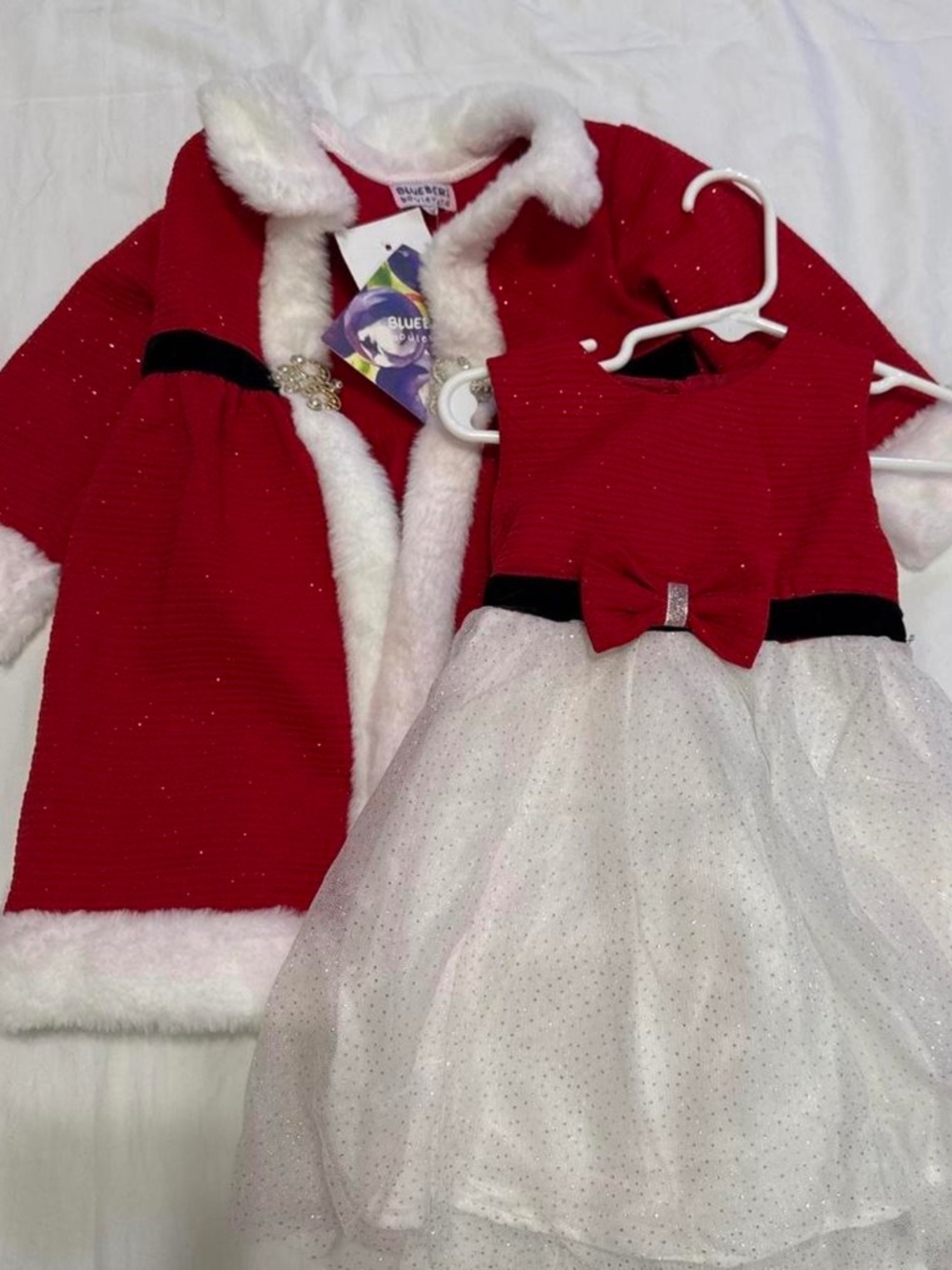 Blueberi Boulevard Girls' Red and White Dress